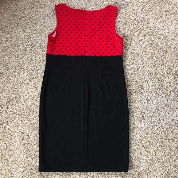 Danny & Nicole 2pc Red & Black Polka Dot Jacket Dress Set Size 8 - Picture 11 of 14